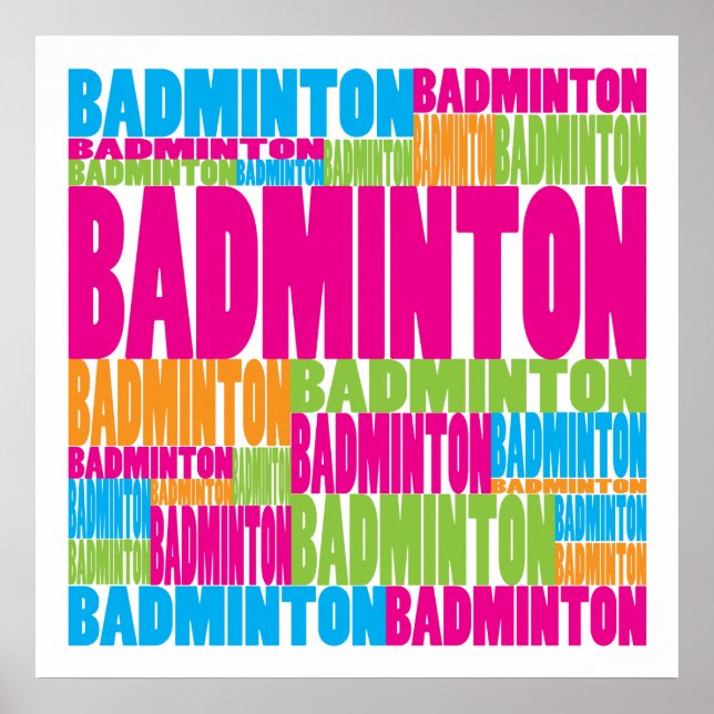 Colorful Badminton Poster (Front)