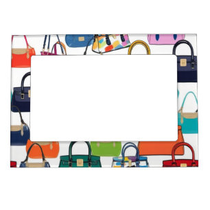 Colorful Bags Purses Patterned Stylish Modern Magnetic Frame