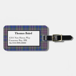 Colorful Baird Tartan Plaid Luggage Tag