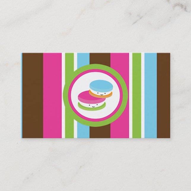 Colorful Bakery Macaroons Customer Loyalty Card (Front)