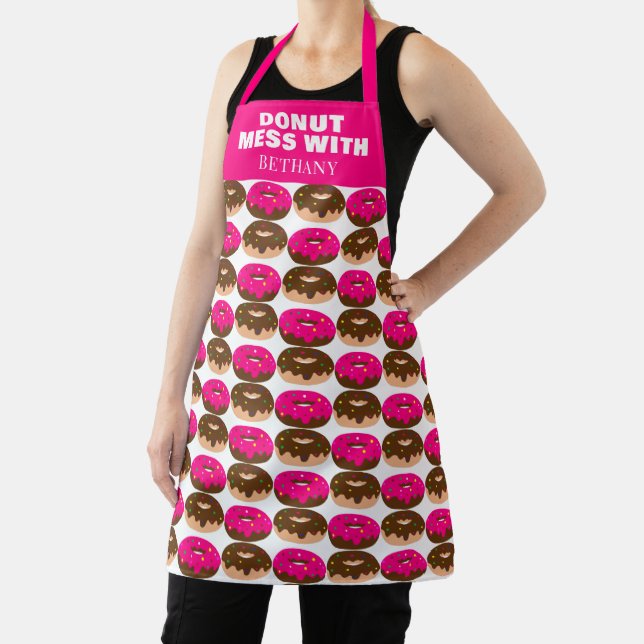 Colorful Baking Donut Mess With Name Apron (Insitu)