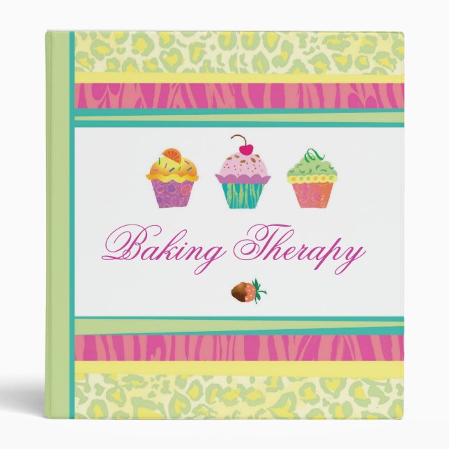 Colorful Baking Therapy Cupcake Binder (Front)