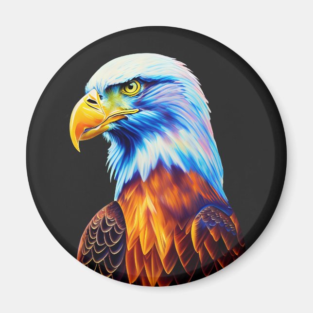 Colorful Bald Eagle Art  Magnet (Front)