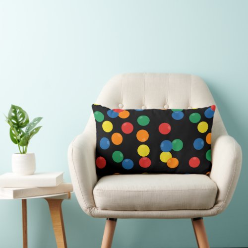 Colorful Ball Black Pattern Lumbar Pillow