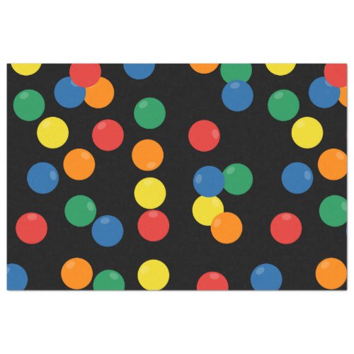 Colorful Ball Black Pattern Tissue Paper