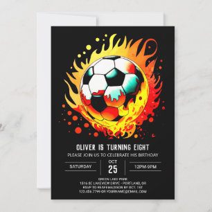 Colorful Ball Online Soccer Birthday Invitation