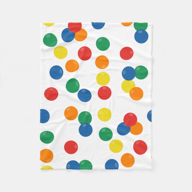 Colorful Ball Pattern Fleece Blanket (Front)