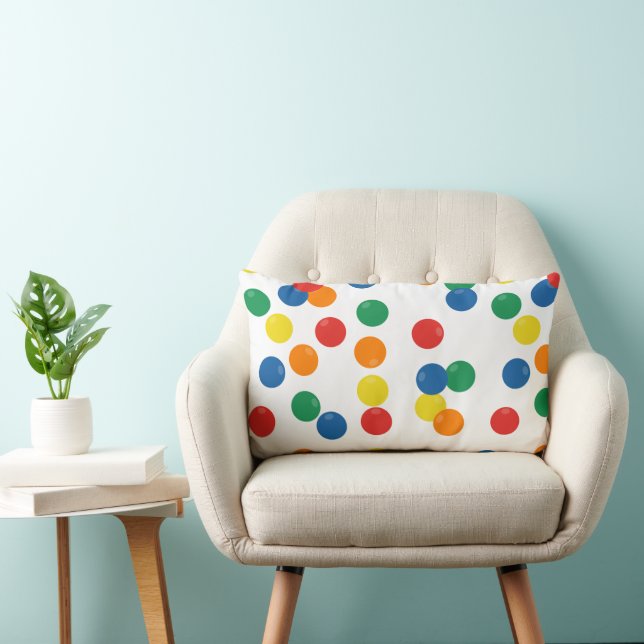Colorful Ball Pattern Lumbar Pillow (Chair)