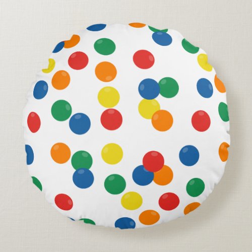 Colorful Ball Pattern Round Pillow