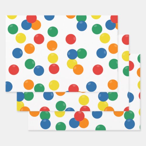 Colorful Ball Pattern Wrapping Paper Sheets