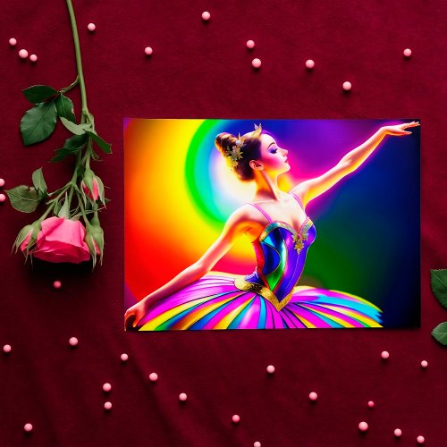 Colorful Ballerina Art Bohemian Lovely Dancer Postcard