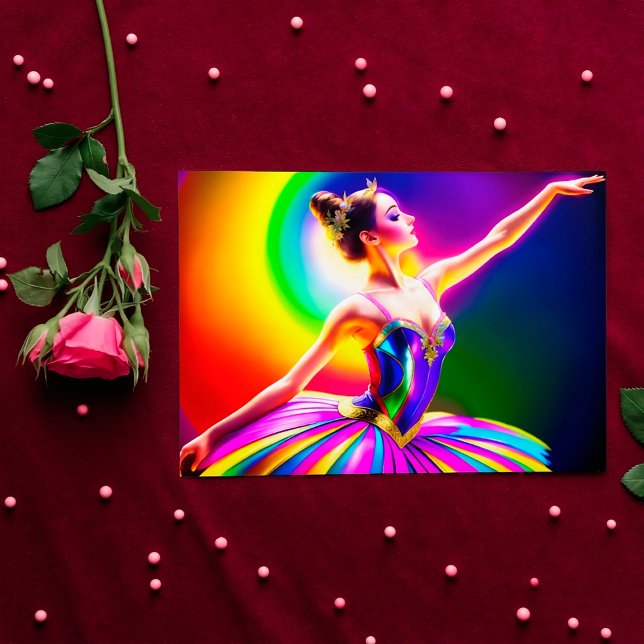 Colorful Ballerina Art Bohemian Lovely Dancer Postcard (Creator Uploaded)