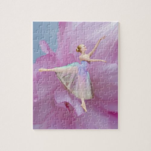 Colorful Ballerina in Arabesque Customizable Jigsaw Puzzle