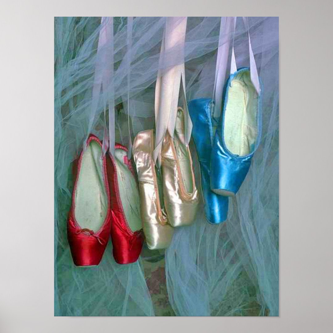 Colorful Ballet Shoes Poster Zazzle
