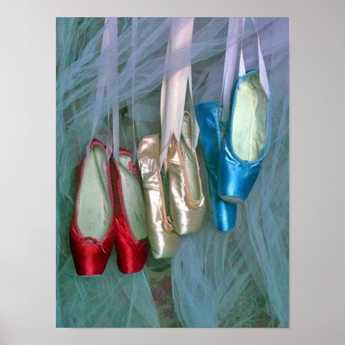 Colorful Ballet Shoes Poster