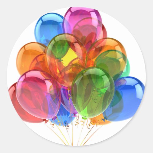 Colorful Ballons Classic Round Sticker