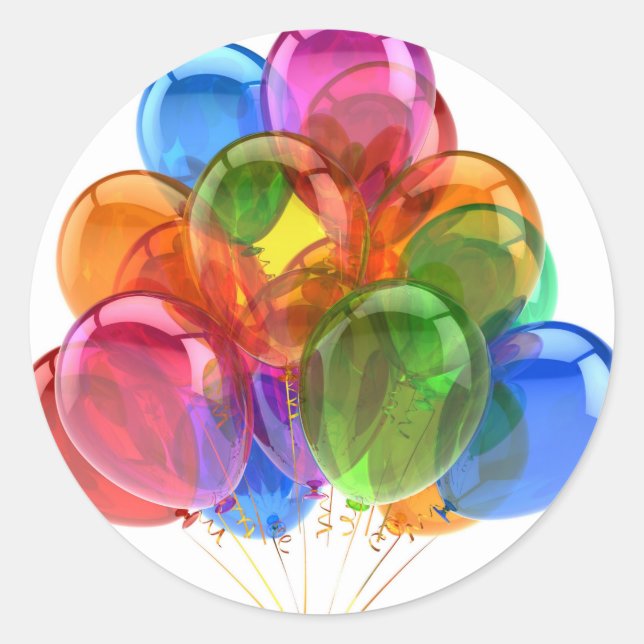 Colorful Ballons Classic Round Sticker (Front)