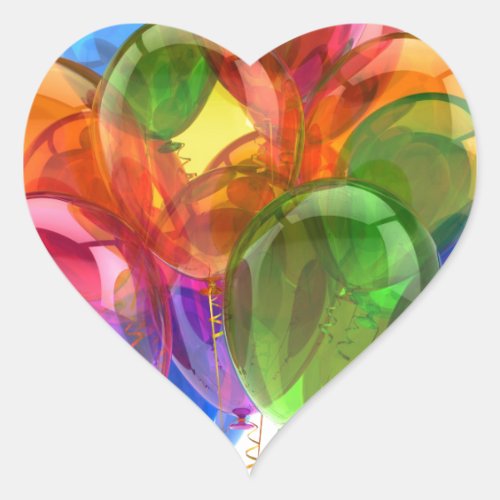 Colorful Ballons Heart Sticker