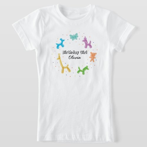 Colorful Balloon Animals Birthday Party T_Shirt