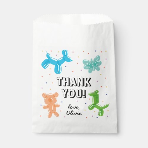 Colorful Balloon Animals Birthday Party Thank You Favor Bag