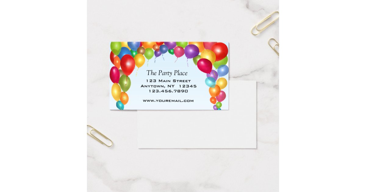 Colorful Balloon Arch Business Card Zazzle