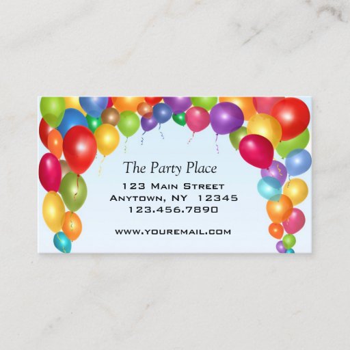 Customizable Colorful Balloon Arch Business Card Template