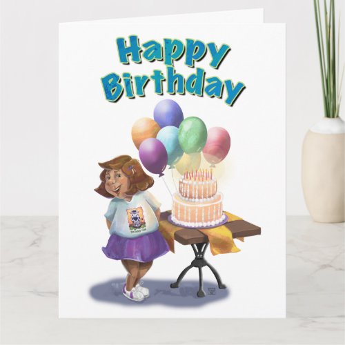 Colorful Balloon Birthday Girl Card