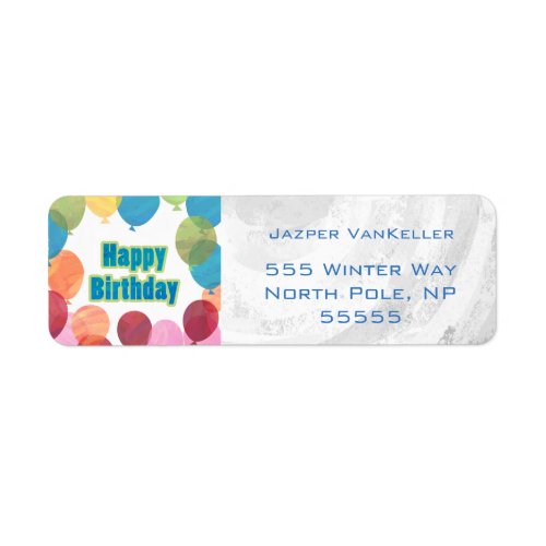 Colorful Balloon Birthday Label