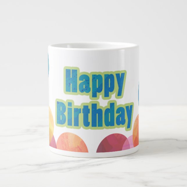 Colorful Balloon Birthday Large Coffee Mug (Front)
