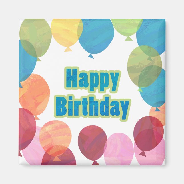 Colorful Balloon Birthday Magnet (Front)