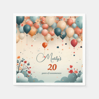 Colorful Balloon Birthday Paper Napkins