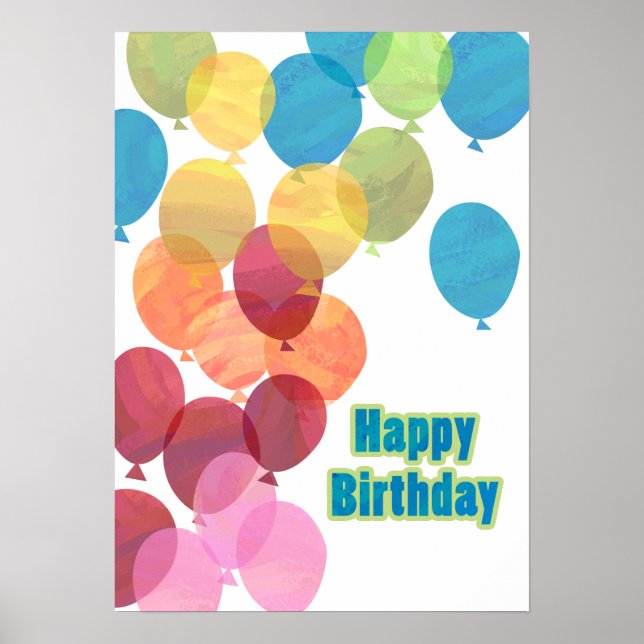 Colorful Balloon Birthday Poster (Front)