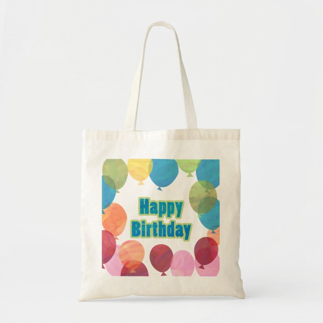 Colorful Balloon Birthday Tote Bag (Front)