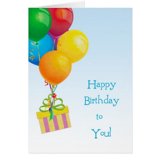 Colorful Balloon Bouquet, Gift, Birthday Card | Zazzle