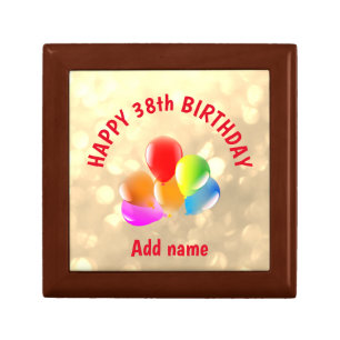 Colorful Balloon design Happy 38th Birthday Gift Box
