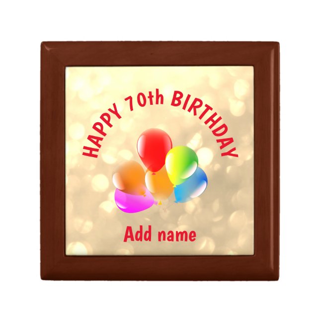 Colorful Balloon design Happy 70th Birthday Gift Box (Front)