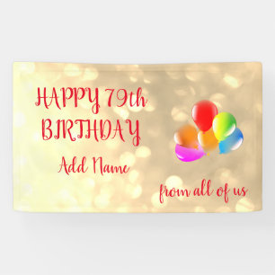 Colorful balloon design Happy 79th Birthday Banner
