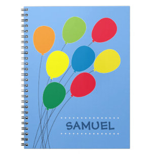 Colorful Balloon Grouping Personalized Boys Notebook
