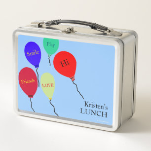 Colorful Balloon Kids Messages Metal Lunch Box