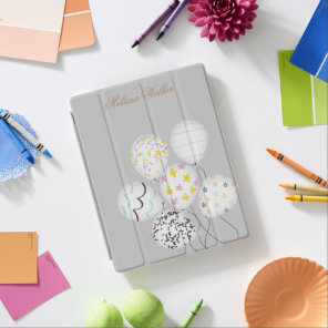 colorful balloon party cute monogram iPad smart cover