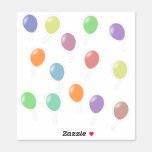 [ Thumbnail: Colorful Balloon Shapes Sticker ]