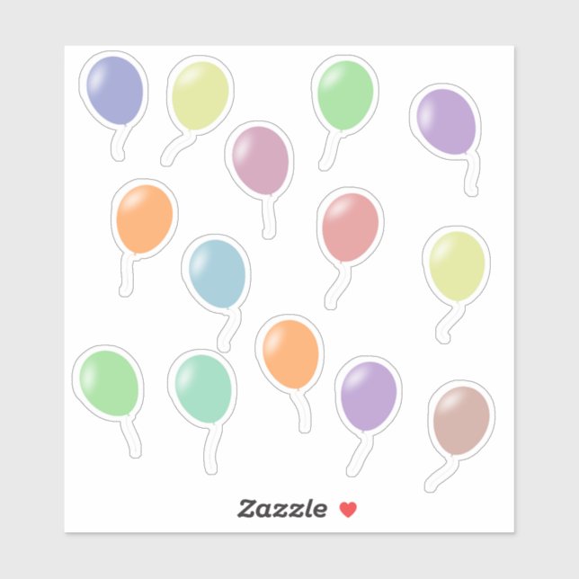 Colorful Balloon Shapes Sticker (Sheet)