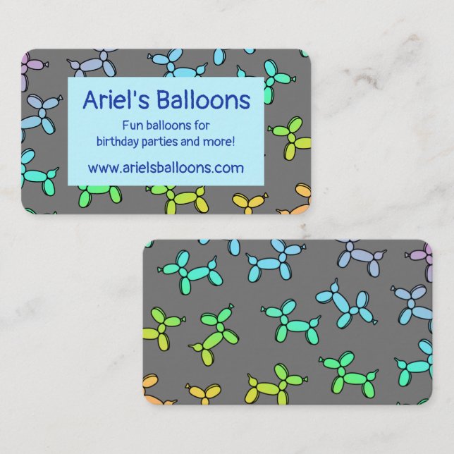 Colorful Balloon Twister Business Card (Front/Back)