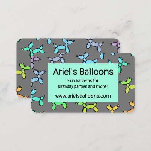 Colorful Balloon Twister Business Card