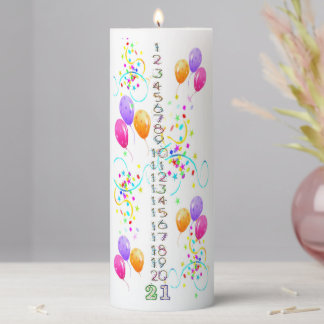 Colorful Balloons 21 Countdown Birthday Candle