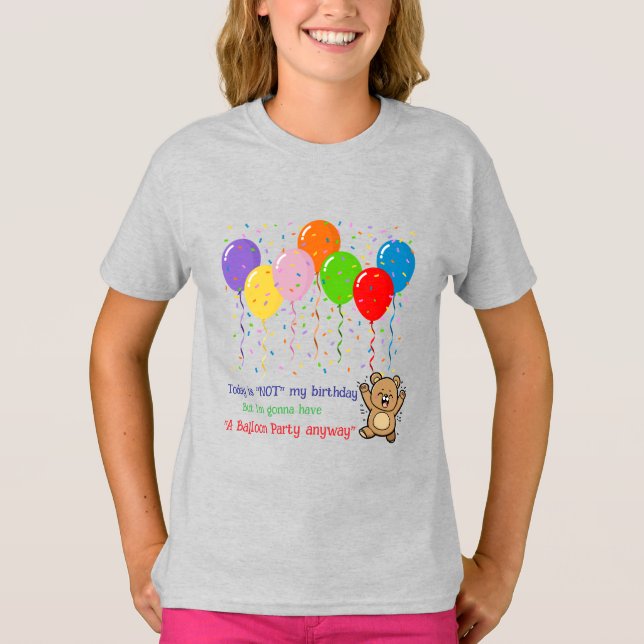 Colorful Balloons & A Happy Bear T-Shirt (Front)