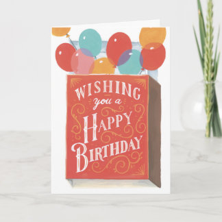 Colorful Balloons and A Match Box Birthday Card