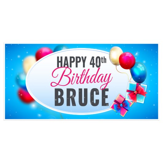 Colorful Balloons Birthday Banner Party Decor (Front)