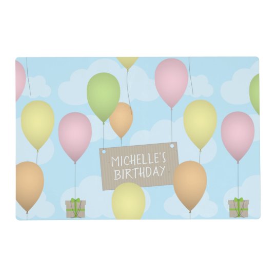 colorful balloons placemat