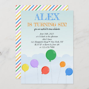 Colorful Balloons Birthday Party Invitation
